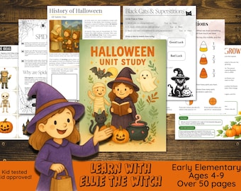 Unidad didáctica de Halloween: Historia, Matemáticas, Arte - Edades 4-9 (Descarga digital)