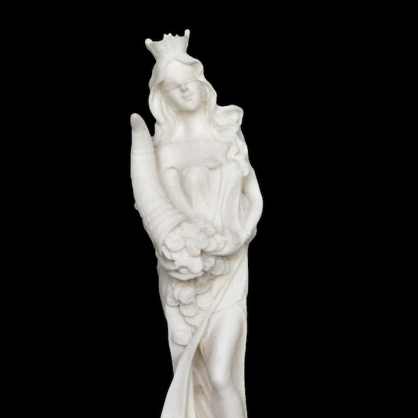 Tyche Alabaster sculpture - Ancient Goddess of Chance Fate and Fortune - Tykhe