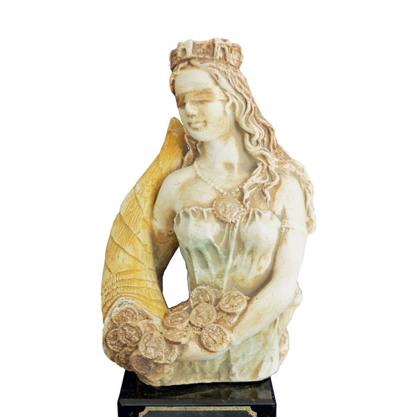Tyche small bust sculpture statue - Goddess of Chance Fate and Fortune - Tykhe