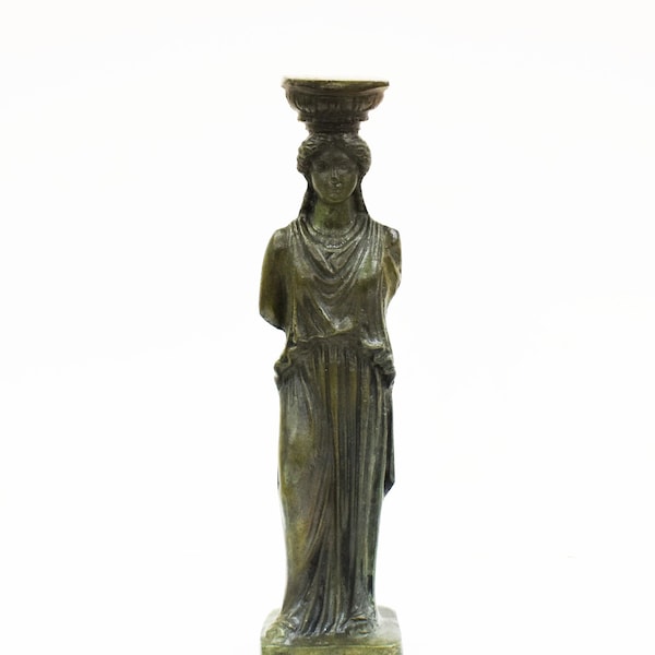 Caryatid bronze statue sculpture - Ancient Greek Architectural column Acropolis