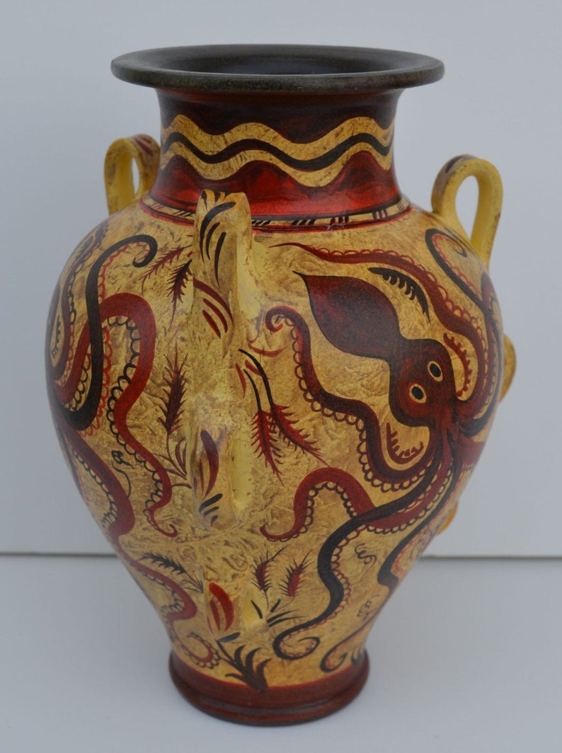 Minoan Pottery Replica Amphora of 2700 B.C.1500 B.C. Octopus Etsy