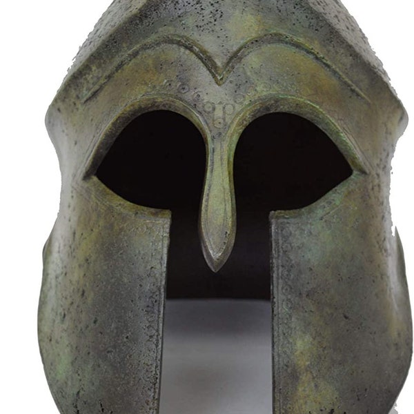 Grand casque corinthien en bronze pur - Soldat hoplite Infanterie spartiate athénienne