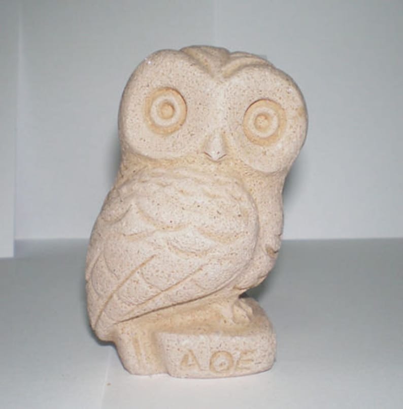 Owl of Athens Small Statue Ancient Greek Cycladic Art Goddess Athena