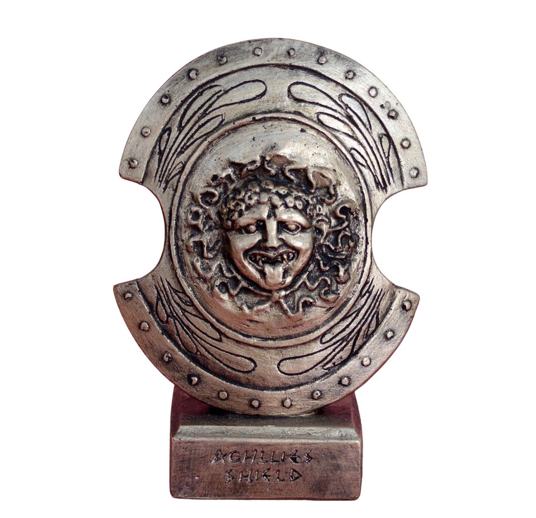 King Achilles Miniature Shield Casting Stone Material Medusa Head - Etsy
