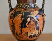 Paris Helen - Heracles - Nike - Red Figure Amphora Vase - Museum Replica