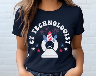 Fourth of July CT Tech Shirt, Rad Tech Summer Tshirt, CT Technology 4th of July Tee, Patriotic Gift for Student, X-ray Tech Top, Xray Tee