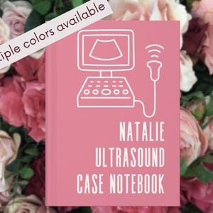 Personalized Ultrasound Case Notes Lined Hardcover Journal, Custom Sonographer Internship Notebook, Graduation Gift for Sonography Student