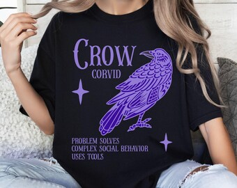 Halloween Crow Shirt, Comfort Colors Shirt, Witchy Halloween Tshirt, Gothic Halloween Clothing, Fall Raven Shirt, Summerween Shirt, Goth Tee