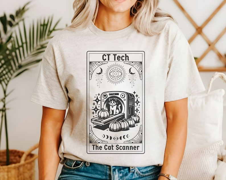 Witchy CT Tech Shirt, Funny Halloween Xray Tech Tee, Radiography Tarot ...