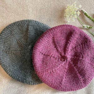 Beret, Hand Knit Wool Blend Beret Hat, Knitted Tam, Handmade Accessory for Women, Birthday Gift, Last Minute Handmade Gift, Gift for Friend