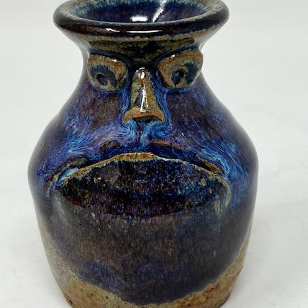 Vintage Stoneware Pottery Ugly Jug Face Signed