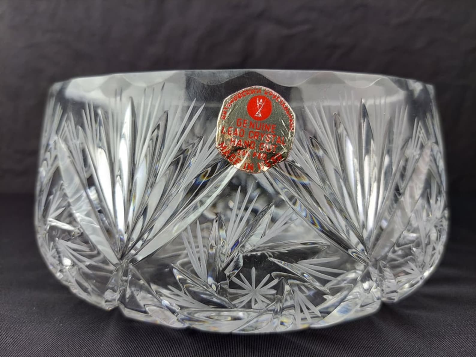 Vintage Hand Cut Lead Crystal Bowl Made in USSR Russia STICKER Etsy