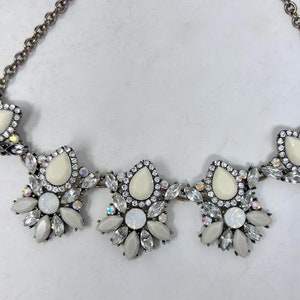 Vintage Rhinestone Statement Necklace with 5 Dangle Pendants