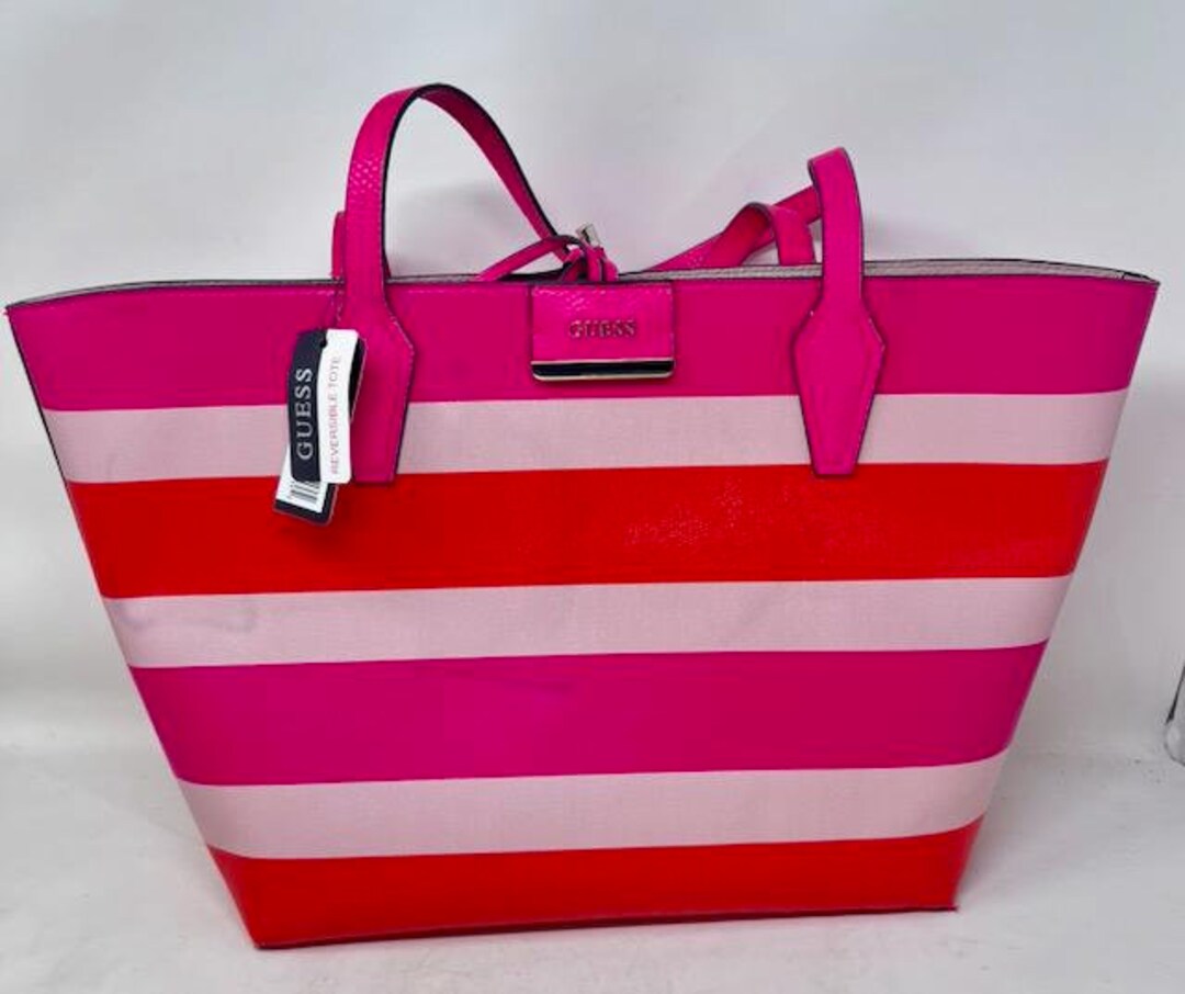 Neu mit Tags Pink Gestreifte GUESS Reversible Tote Bag Etsy