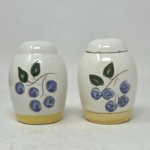 Ensemble de salières et poivrières vintage Stangl en céramique, motif myrtille, États-Unis