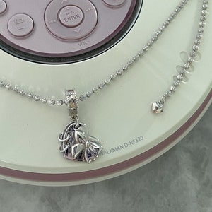 925 Bow Coquette Necklace Notepad Adjustable Love Letter  Shoujo Necklace Bow Choker Balletcore Fairy Grunge 925 Sterling Silver Nana Anime