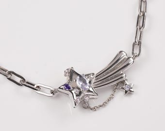 Y2K Locket Necklace Jewelry Shooting Star Choker Fairycore Shoujo Jewelry Kpop Alt
