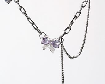 Y2K Bow Necklace Fairycore Coquette Star Jirai Kei Nana Anime Choker