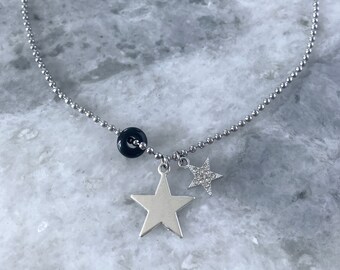 Y2k Grunge Star Necklace, Black Star Punk Choker,  Nana Anime Jewelry, Alt Necklace,  Acubi, Indie Jewelry, Anime Jewelry, K Pop Jewelry