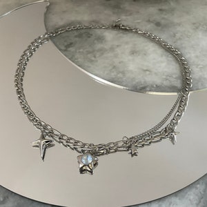 Y2k Grunge Necklace Chubby Star Ice Cube Necklace  Chunky Grunge Necklace Alt Jewelry Acubi Nana Anime Indie Aesthetic K Pop PunkJewelry