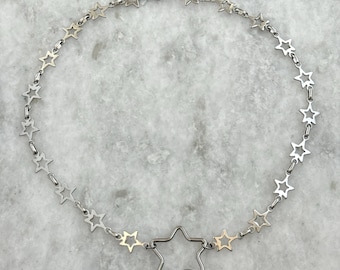 Y2k Star Necklace Grunge Stainless Steel Star Chain Chunky Punk Nana Anime Jewelry