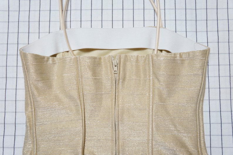Clueless gold metallic corset with opal beads trim Soft Grunge S Goddess 90/'s Crop Top Tumblr Aesthetic rave