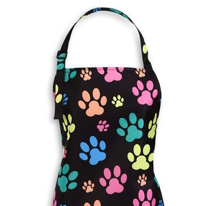 Waterproof Paw Print Apron for Dog Groomer Apron for Pet Lover Grooming Apron with Pockets Dog Groomer Smock Pawprint Apron Gift for Groomer