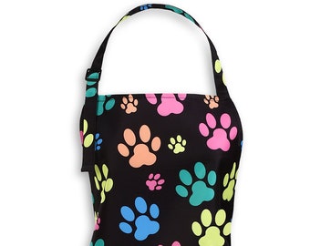 100% Waterproof Paw Print Apron for Dog Groomer Apron for Pet Lovers Pet Grooming Apron Colorful Pawprint Apron Gift for Pet Lovers Apron