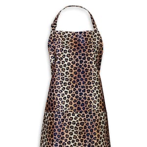 Waterproof Cheetah Apron with Pockets Cheetah Print Apron for Women Stylist Apron Cute Apron for Work Cosmetology Apron Animal Print Apron