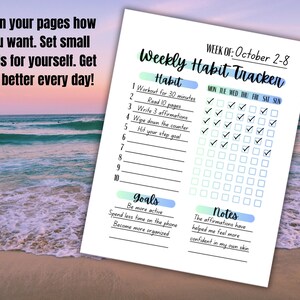 Self Care Weekly Habit Tracker Printable Monthly Habit Journal for ...