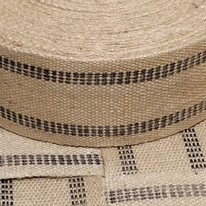 Upholstery Jute Webbing Supplies Black Stripe 3.5&quot; Width, 9 lb Heavy Grade, Available in lengths of 3, 5 or 8 yards, Fast Free Shipping