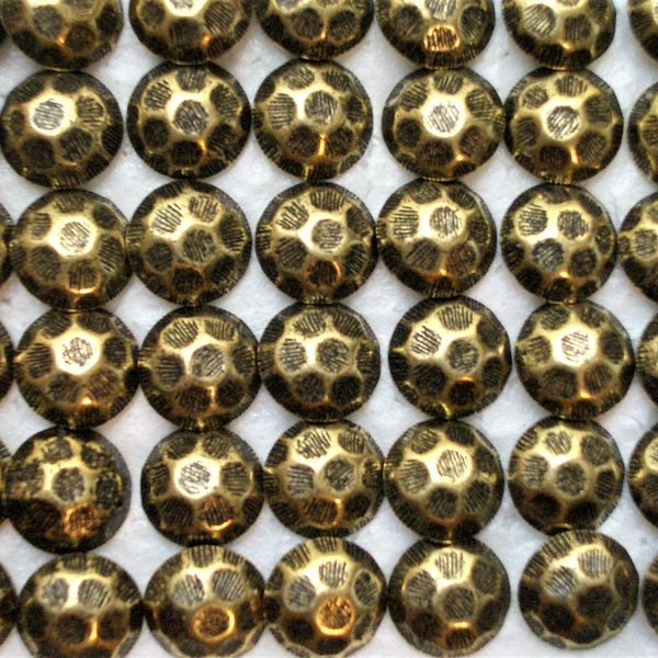 Antique Brass Upholstery Tacks / Nails Hammered Finish 7/16" Round Head, 1/2" Shank Quantities of 100, 250, 1000 Fast Free Shipping