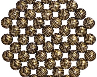 C.S. Osborne #684 Overlap Pattern Antique Brass Finish Upholstery Tacks / Nails  7/16" Round Head, 5/8" Shank Quantities of 100, 250, 1000