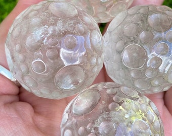 Esfera lunar de cuarzo transparente: bola de cristal de adivinación, armonizadora de energía