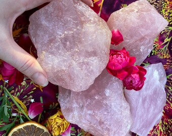 MEGA Rose Quartz HUNKS, The Stone of Love, SWEETNESS, Garden Crystal