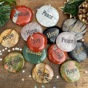 Worry Stones with Inspiring Words, Stocking Stuffer, Gift, Pocket, Medicine bag