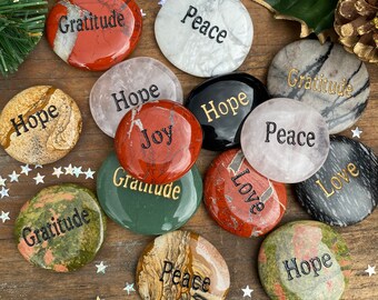 Worry Stones with Inspiring Words, Stocking Stuffer, Gift, Pocket, Medicine bag