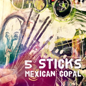 5 Mexican Grey Copal Sticks, Incense, Smudge, Sacred Smoke, Shaman, Ceremonies, Altar Space, Amazing Smell!