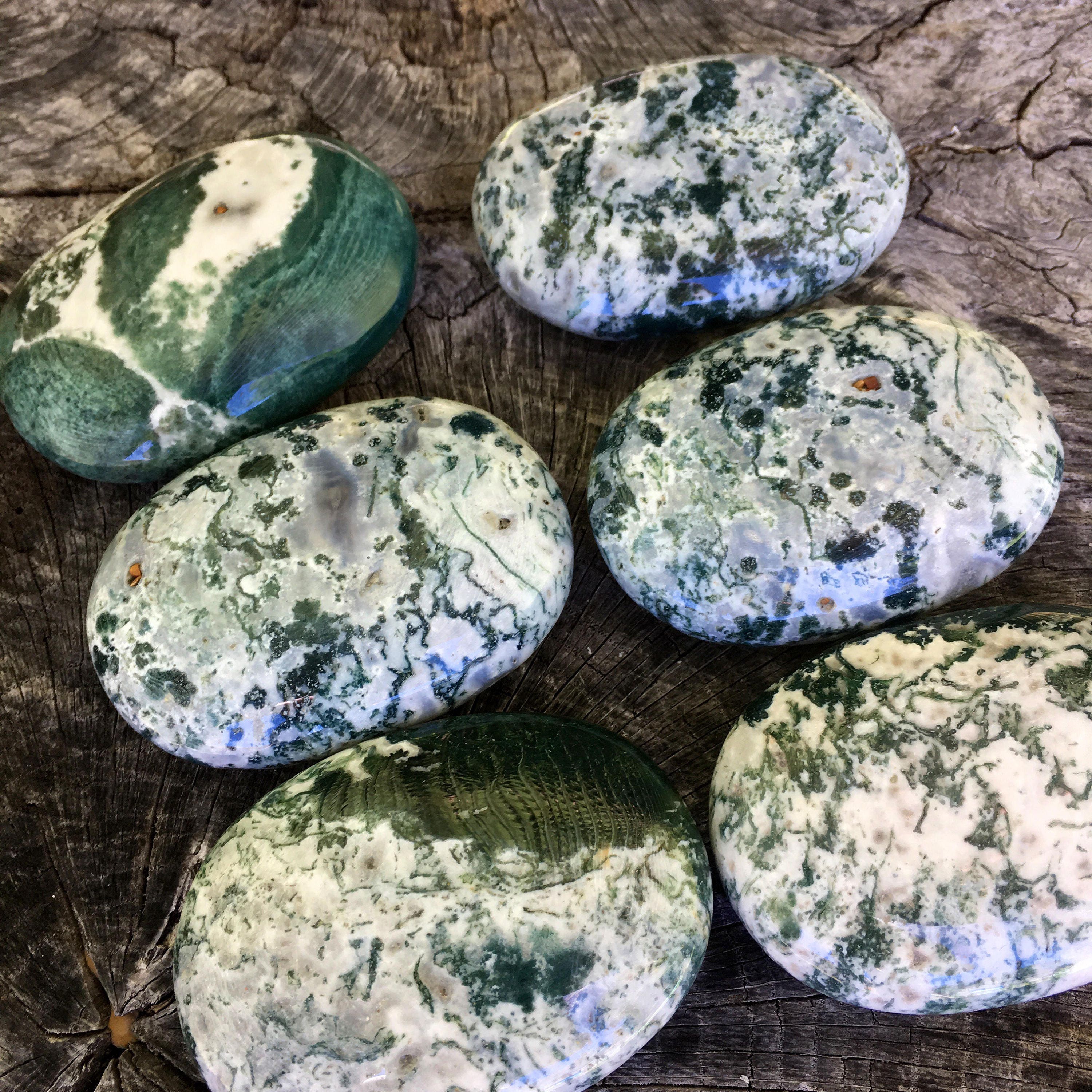 Moss Agate Tree Agate Palm Stones Powerful Earth | Etsy