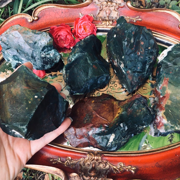 Raw Bloodstone, Strength, Courage, Purification, VITALITY, Menopause