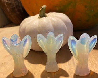 Mini ángeles de opalita, conexión poderosa, éxito empresarial, optimismo, piedra Tiffany