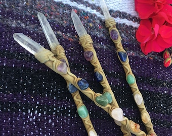 CHAKRA-toverstaf, reistoverstaf, CADEAU, intentiestaf, ROOSTERS, spreuken, maanmagie
