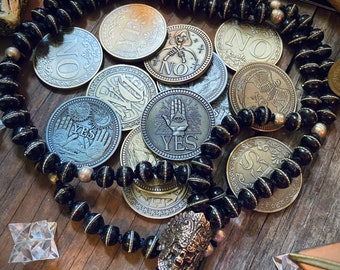 Monedas de adivinación, Sí, No, Respuestas, Claridad Divina, Herramientas Mágicas, Oráculo, Tarot, Anillo de Neptuno