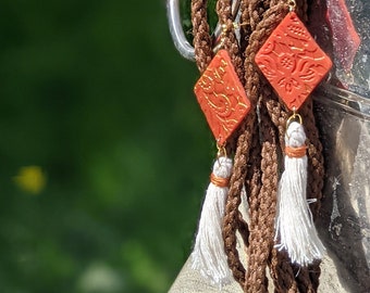 Boucle d’oreille à gland, Argile polymère, Boucles d’oreilles en relief, Boucles d’oreilles boho, Boucles d’oreilles pour tous les sexes, Boucles d’oreilles non binaires, Boucles d’oreilles non binaires