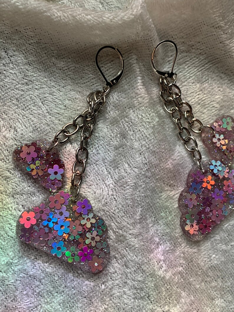 Flower Power Cloud Drop Earrings