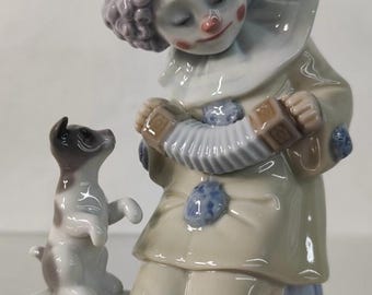 Lladro Clown With Accordion and Dog 5279 Porcelain Figurine 3087B