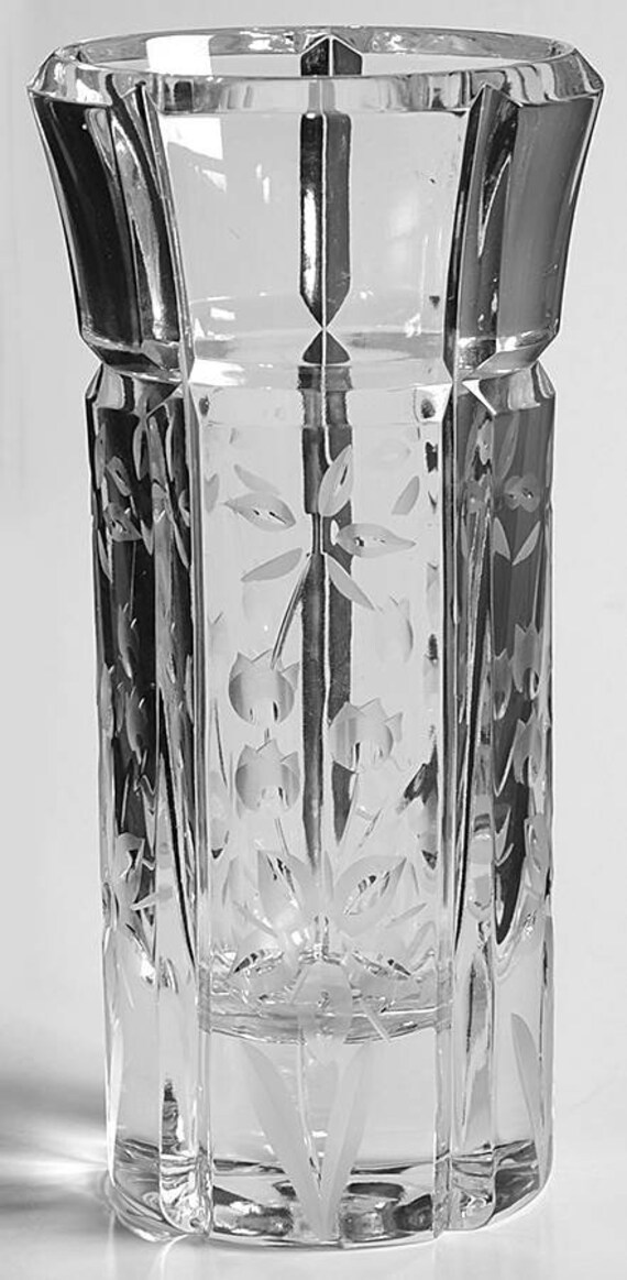 Mikasa Crystal Vase Made in Yugoslavia 8 Tall Stunning Etsy