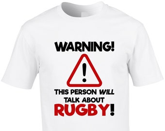 Funny Rugby T-Shirt: Warning Rugby Fan Gift