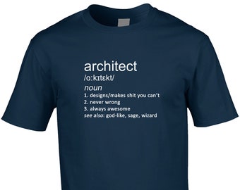 Architect Men's Funny Definition T-Shirt Architecture Subject Study Building Engineering Job Occupation Cool Gift Idea Joke Birthday