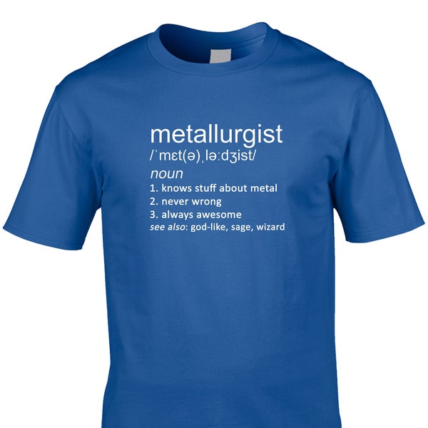 Metallurgist Men’s Funny Definition T-Shirt Materials Technician Metals Blacksmith Job Metallurgy Genre Job Cool Gift Idea Joke Birthday